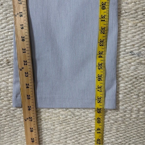 Free People Pants Sz L Florence Crop Flare Blue White Striped NWT - Picture 11 of 14